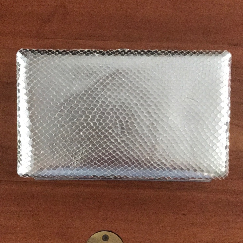 Aba wallet clutch silver 7 1/2” x 4 1/2”